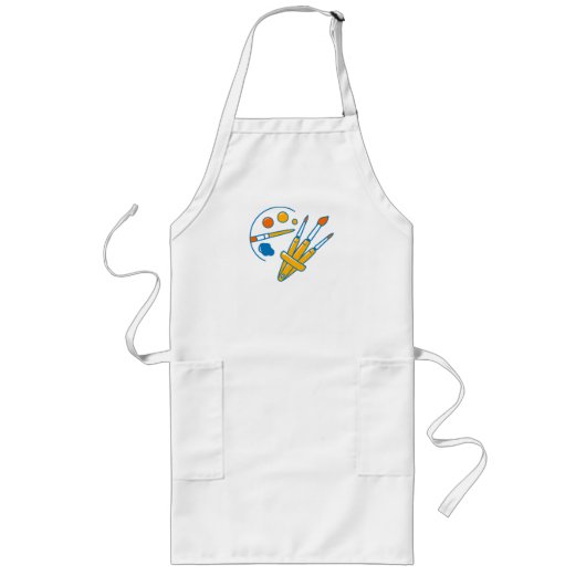 Artist Paint Palette and Brushes Lange Schürze (Vorne)