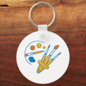 Artist Paint Palette and Brushes Schlüsselanhänger (Vorderseite)