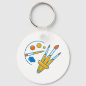 Artist Paint Palette and Brushes Schlüsselanhänger (Rückseite)