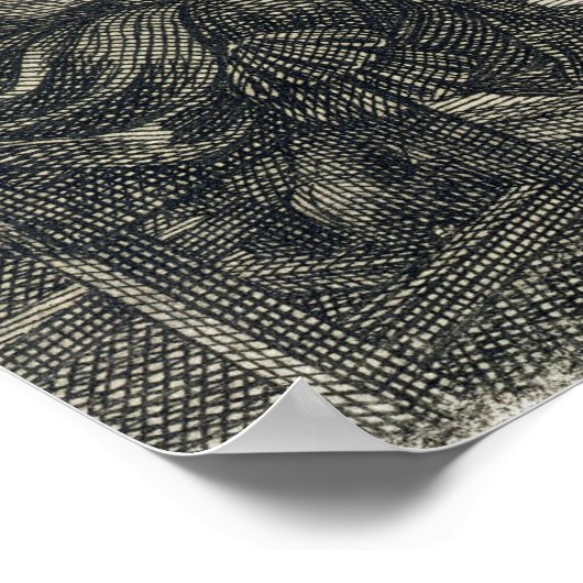 Artist painting a portrait over a grid for accurat poster (Ecke)