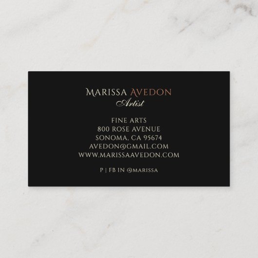 Artist Painting Visitenkarte (Rückseite)