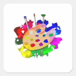 Artist Palette Artist Quadratischer Aufkleber