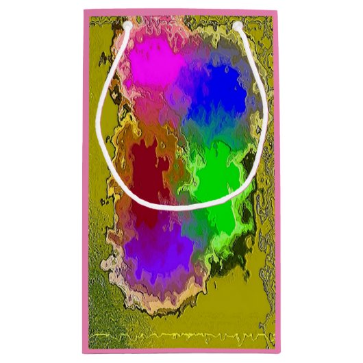 "Artist Palette" Kleine, glänzende Geschenktasche Kleine Geschenktüte (Rückseite)