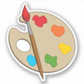 Artist Palette mit Pinsel Aufkleber (Vorderseite)