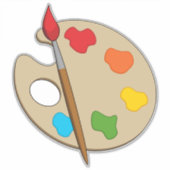 Artist Palette mit Pinsel Aufkleber (Vorderseite)