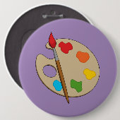 Artist Palette mit Pinsel Button (Vorne & Hinten)