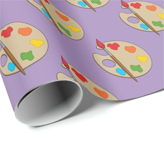 Artist Palette mit Pinsel Geschenkpapier (Rolleneckpunkt)