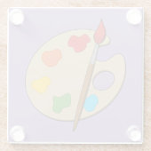 Artist Palette mit Pinsel Glasuntersetzer (Rückseite)