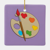 Artist Palette mit Pinsel Keramikornament (Rückseite)