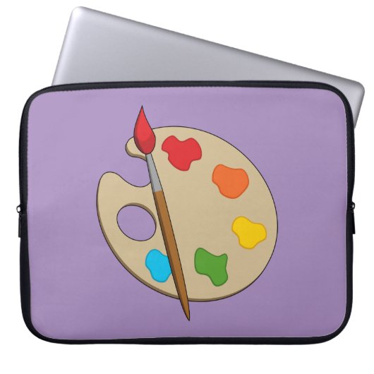 Artist Palette mit Pinsel Laptopschutzhülle (Vorderseite)