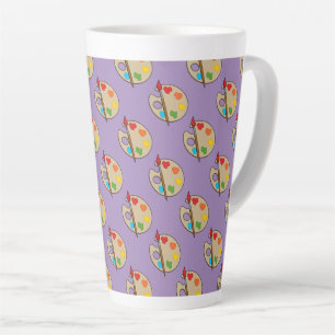 Artist Palette mit Pinsel Milchtasse