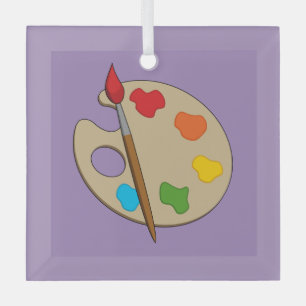 Artist Palette mit Pinsel Ornament Aus Glas