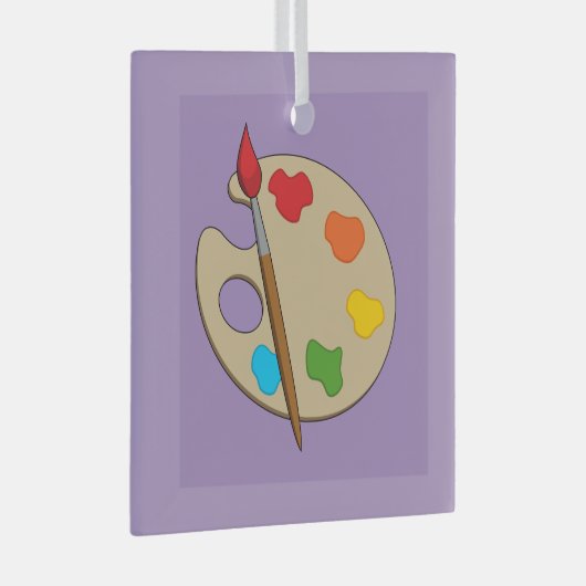 Artist Palette mit Pinsel Ornament Aus Glas (Vorderseite Rechts)