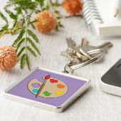 Artist Palette mit Pinsel Schlüsselanhänger (Seite)
