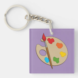 Artist Palette mit Pinsel Schlüsselanhänger