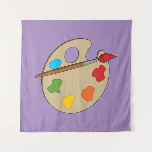 Artist Palette mit Pinsel Wandteppich (Vorderseite (Horizontal))