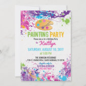 Artist Palette Paint Splashes Geburtstag Einladung (Vorderseite)