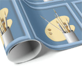 Artist Palette Pinsel Glossy Wrapping Papper Geschenkpapier (Rolleneckpunkt)