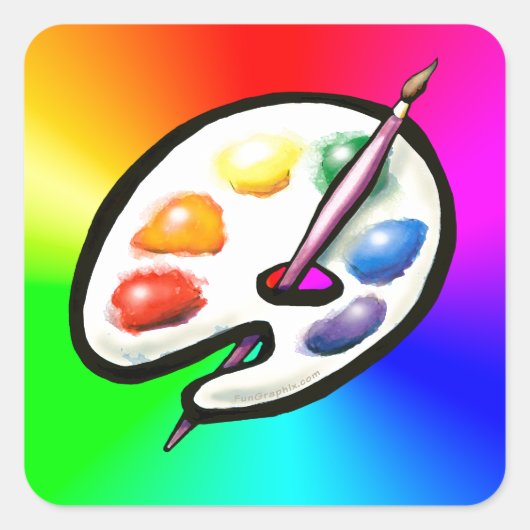 Artist Palette Quadratischer Aufkleber (Vorderseite)