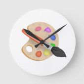 Artist Palette Runde Wanduhr (Vorderseite)
