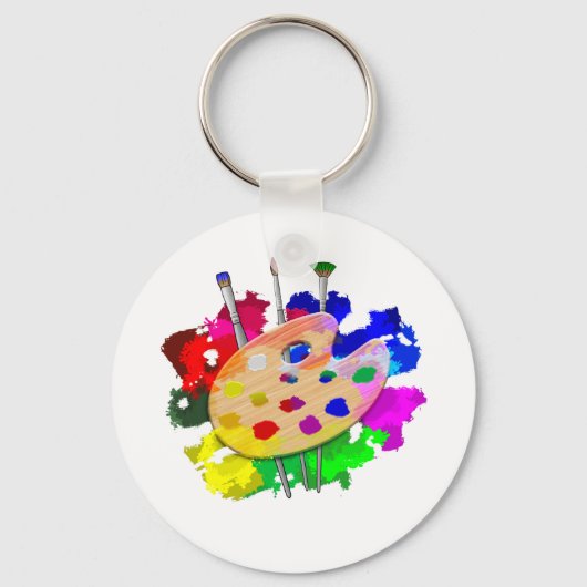 Artist Palette und Pinsel Schlüsselanhänger (Vorderseite)