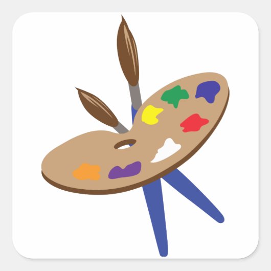 ARTIST PALLET QUADRATISCHER AUFKLEBER (Vorderseite)