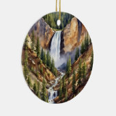 Artist Point Yellowstone Nationalpark Wasserfarben Keramik Ornament (Rechts)