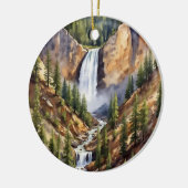 Artist Point Yellowstone Nationalpark Wasserfarben Keramik Ornament (Links)