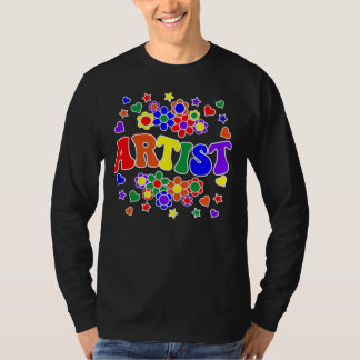 ARTIST-Retro Groovy Vintag, Blume, Herz, Star T-Shirt