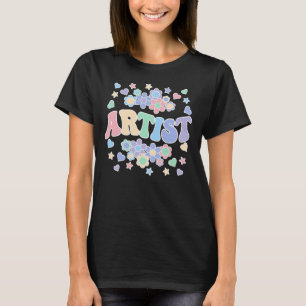 ARTIST-Retro Groovy Vintag, Blume, Herz, Star T-Shirt