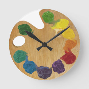 Artist’s palette color wheel runde wanduhr
