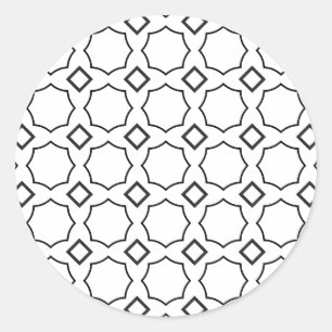 Artist Schwarz-weiß Geometric Octagon Diamond Runder Aufkleber