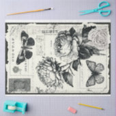 Artist Schwarz-weiß Large Peony Decoupage Seidenpapier (Basteln)