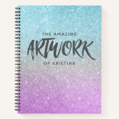 Artist Sketchbook Elegante Lila Glitzer Notizblock (Vorderseite)