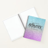 Artist Sketchbook Elegante Lila Glitzer Notizblock (Innenseite)