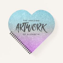 Artist Sketchbook Elegante Lila Glitzer Notizblock