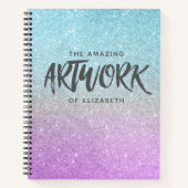 Artist Sketchbook Elegante Lila Glitzer Notizblock (Vorderseite)