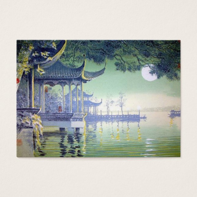 Artist Trading Card View Moon Lit Dock (Vorderseite)
