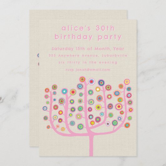 Artist Unique Abstract Tree Painting Einladung (Vorne/Hinten)
