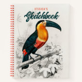 Artist Zeichnend Toucan Bird Sketchbook Individuel Notizblock (Vorderseite)