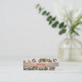 Artisti und Chic farbenfrohe Muster Gold Streifen Mini Visitenkarte (Stehend Vorderseite)