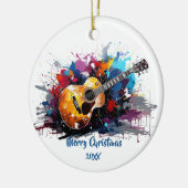 Artistic Abstract Guitar Music Lover's Art Keramik Ornament (Links)