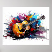 Artistic Abstract Guitar Music Lover's Art Poster (Vorne)