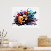 Artistic Abstract Guitar Music Lover's Art Poster (Küche)