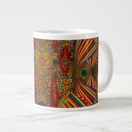 Artistic Abstract Pattern Tie for mug Jumbo-Tasse (Vorderseite Rechts)