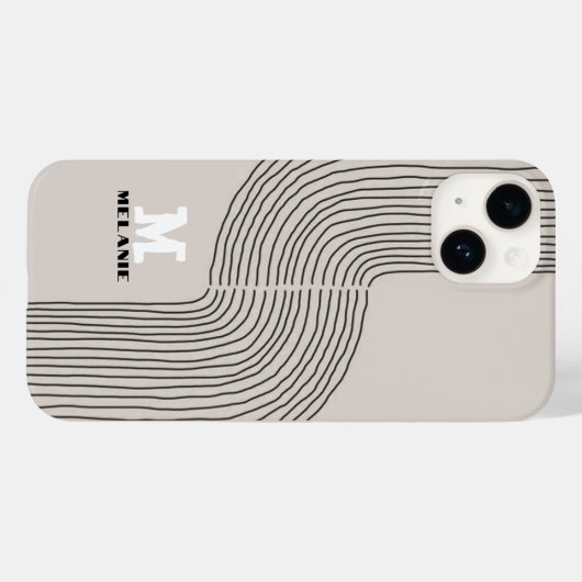 Artistic aesthetic stripes minimal Monogram Case-Mate iPhone Hülle (Rückseite (Horizontal))