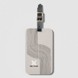 Artistic aesthetic stripes minimal Monogram Gepäckanhänger