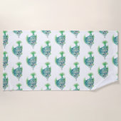 Artistic Animal Watercolor Blue Tropical Fish Strandtuch (Vorderseite)