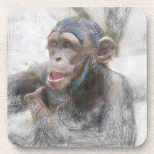 Artistic Animal Young Chimp Getränkeuntersetzer