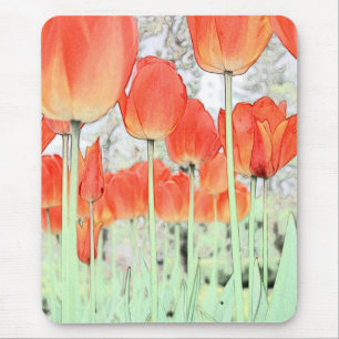 ARTISTIC ART RED TULIP FLOWERS Floral GARDEN Mousepad